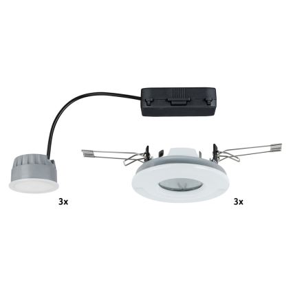 Paulmann 92847 - SET 3x LED bathroom suspended ceiling light COIN 3xLED/7W/230V