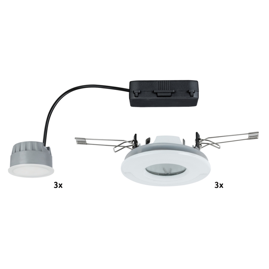 Paulmann 92847 - SET 3x LED bathroom suspended ceiling light COIN 3xLED/7W/230V