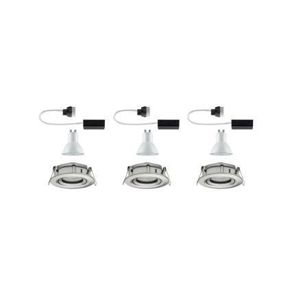 Paulmann 92900 - SET 3xGU10/7W IP65 Dimmable bathroom recessed light NOVA 230V