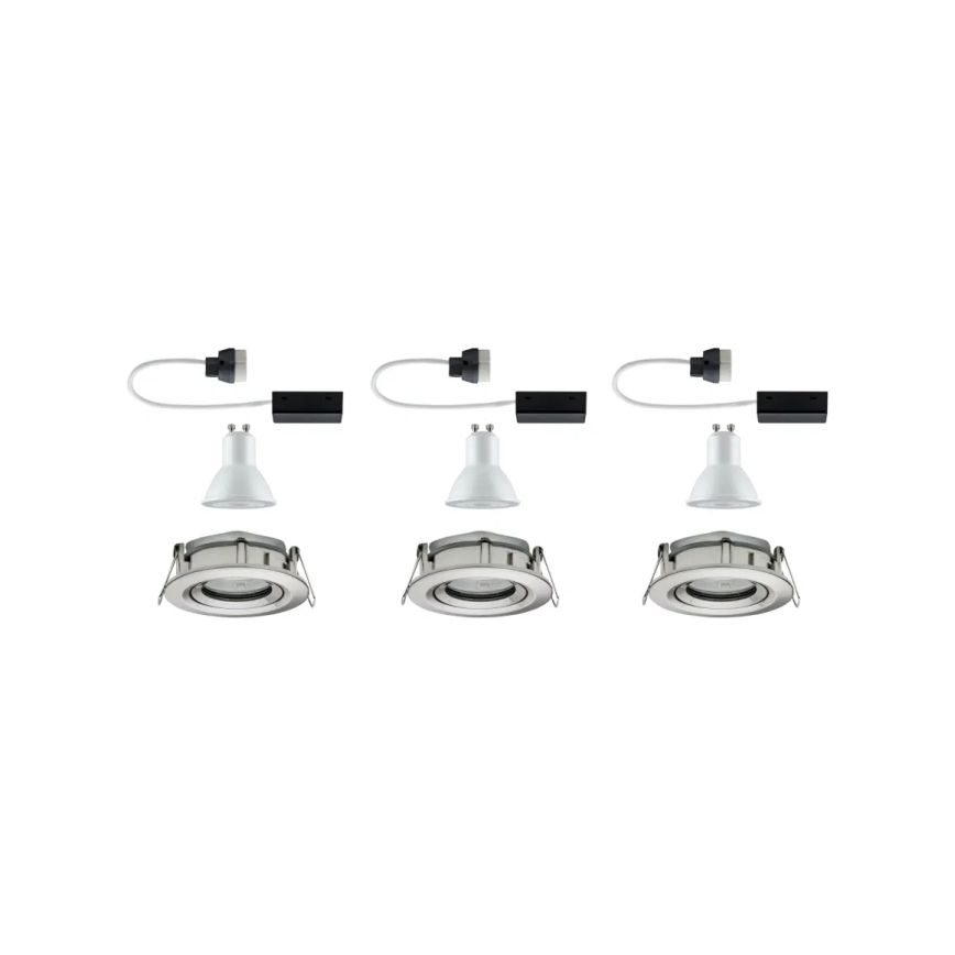 Paulmann 92900 - SET 3xGU10/7W IP65 Dimmable bathroom recessed light NOVA 230V
