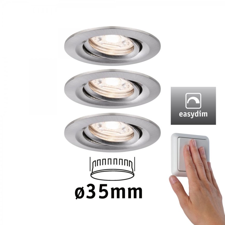 Paulmann 92973 - SET 3xLED/4,2W IP23 Dimmable bathroom light COIN 230V
