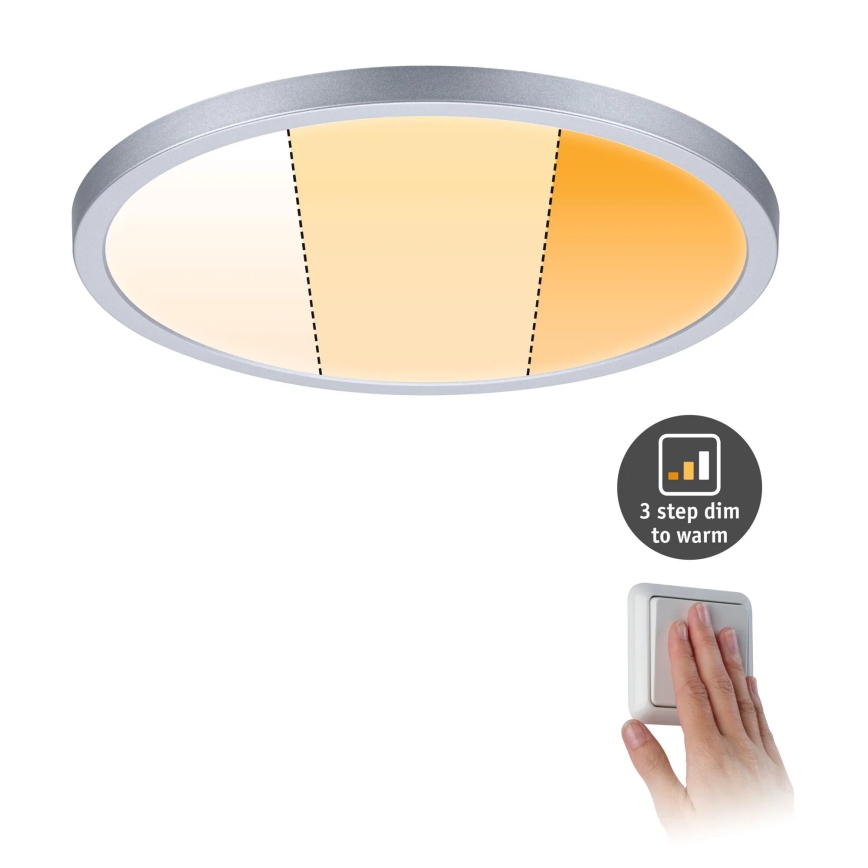 Paulmann 92992 - LED/16W IP44 Bathroom recessed downlight AREO 230V 2000/3000/4000 K Ø 23 cm matte chrome