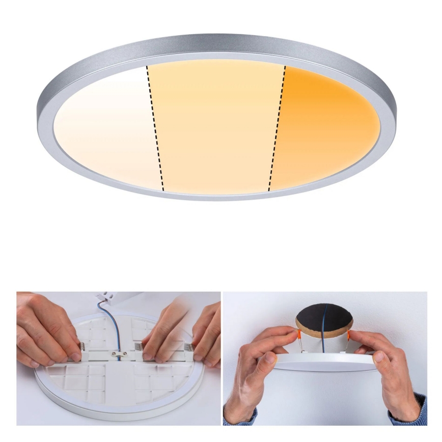 Paulmann 92992 - LED/16W IP44 Bathroom recessed downlight AREO 230V 2000/3000/4000 K Ø 23 cm matte chrome