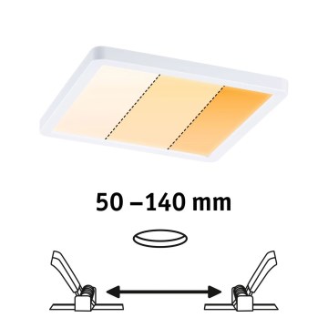 Paulmann 92993 - AREO LED 13W IP44 bathroom recessed downlight 230V 2000/3000/4000K 17,5x17,5 cm white