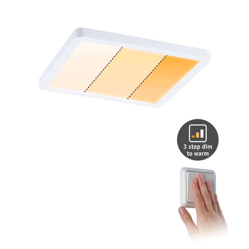 Paulmann 92993 - AREO LED 13W IP44 bathroom recessed downlight 230V 2000/3000/4000K 17,5x17,5 cm white