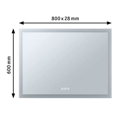 Paulmann 93013 - LED/22W IP44 Dimmable bathroom heated mirror with a backlight 230V  2700/4000/6500K