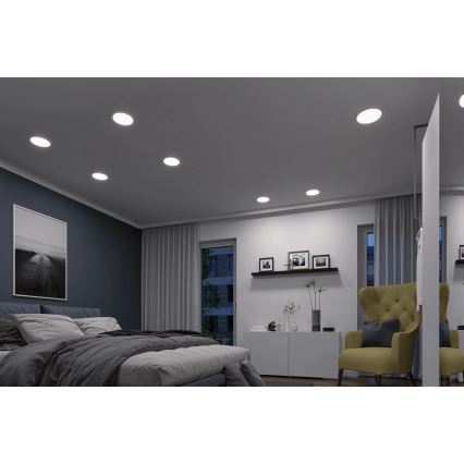 Paulmann 93046 - LED/16W IP44 Dimmable Bathroom Recessed Downlight AREO 230V 3000-6500K Ø 23 cm Matte Chrome