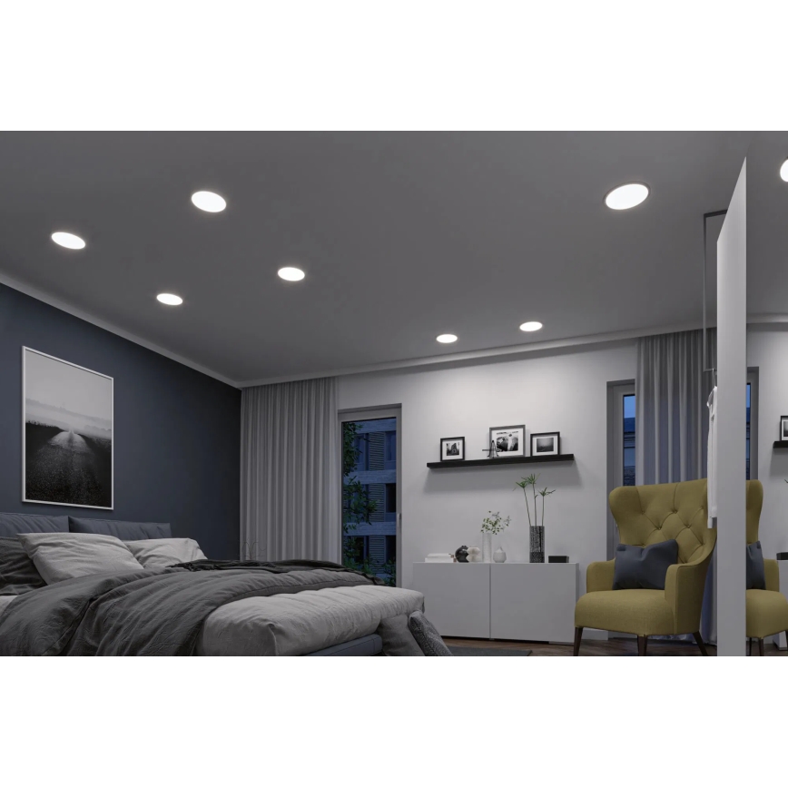 Paulmann 93046 - LED/16W IP44 Dimmable Bathroom Recessed Downlight AREO 230V 3000-6500K Ø 23 cm Matte Chrome