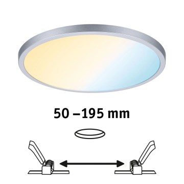Paulmann 93046 - LED/16W IP44 Dimmable Bathroom Recessed Downlight AREO 230V 3000-6500K Ø 23 cm Matte Chrome