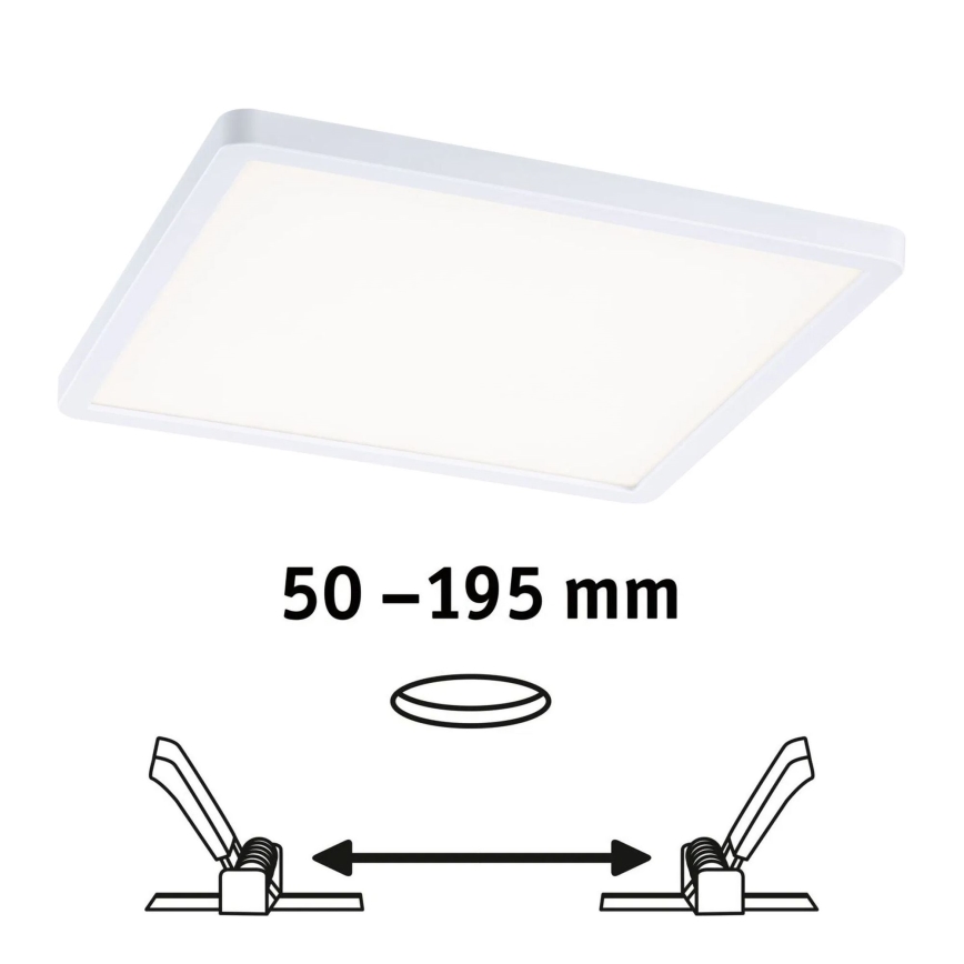 Paulmann 93060 - LED/16W IP44 Dimmable AREO Bathroom Recessed Ceiling Light 230V 23x23 cm White