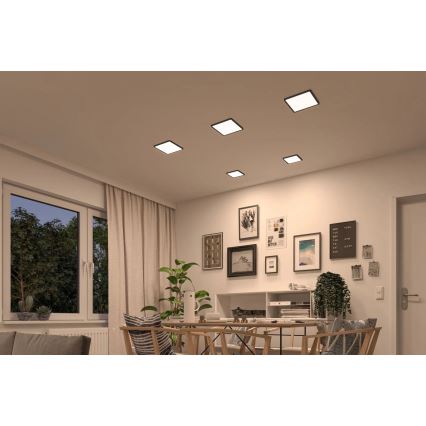 Paulmann 93101 - AREO LED/13W IP44 Bathroom recessed downlight 230V 2000/3000/4000K 17.5x17.5 cm Black