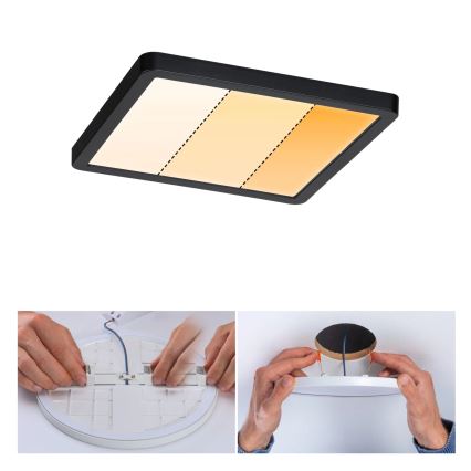 Paulmann 93101 - AREO LED/13W IP44 Bathroom recessed downlight 230V 2000/3000/4000K 17.5x17.5 cm Black