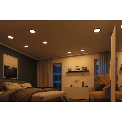 Paulmann 93102 - LED 16W IP44 Dimmable Bathroom Recessed Downlight AREO 230V 2000/3000/4000K Ø 23 cm Black