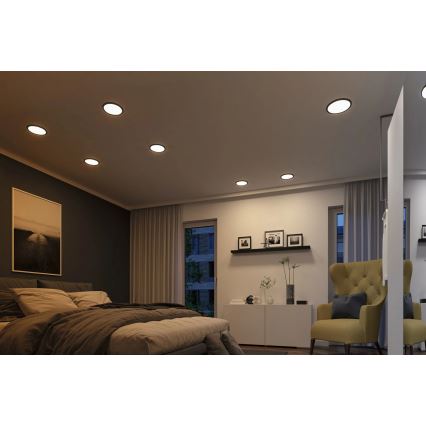 Paulmann 93102 - LED 16W IP44 Dimmable Bathroom Recessed Downlight AREO 230V 2000/3000/4000K Ø 23 cm Black