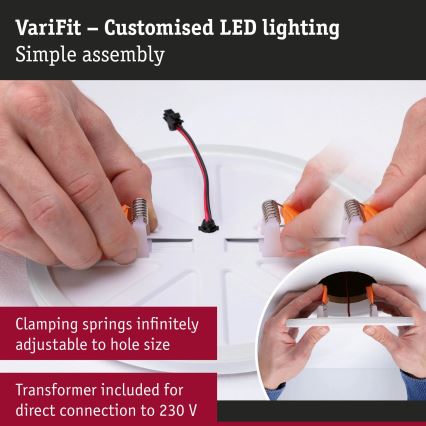 Paulmann 93102 - LED 16W IP44 Dimmable Bathroom Recessed Downlight AREO 230V 2000/3000/4000K Ø 23 cm Black
