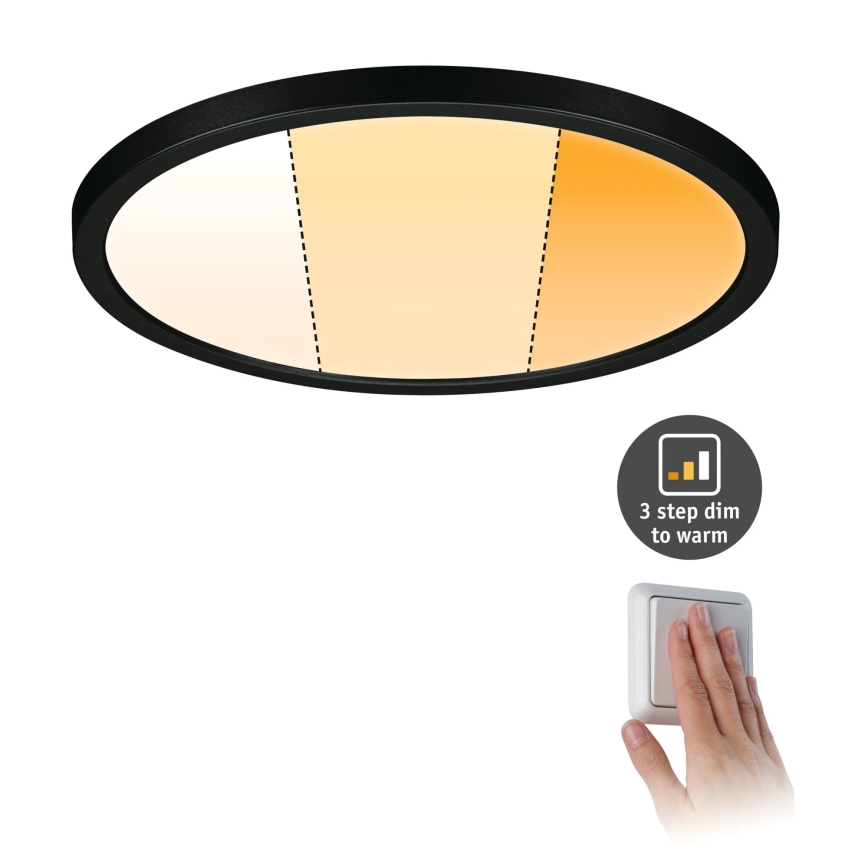 Paulmann 93102 - LED 16W IP44 Dimmable Bathroom Recessed Downlight AREO 230V 2000/3000/4000K Ø 23 cm Black