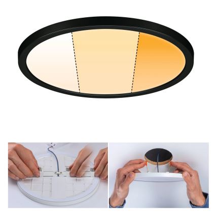 Paulmann 93102 - LED 16W IP44 Dimmable Bathroom Recessed Downlight AREO 230V 2000/3000/4000K Ø 23 cm Black