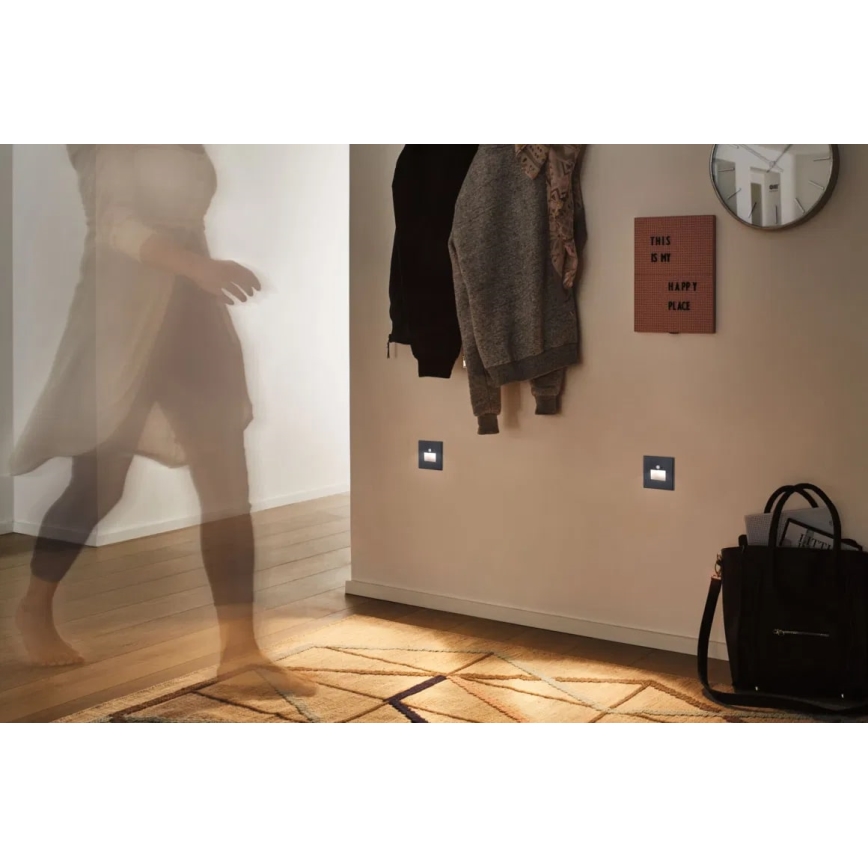 Paulmann  93135 - LED/1,2W Staircase light with sensor EDGE 230V black