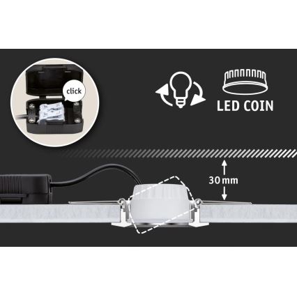 Paulmann 93379 - SET 3xLED/6W IP44 Dimmable bathroom recessed light GIL 230V
