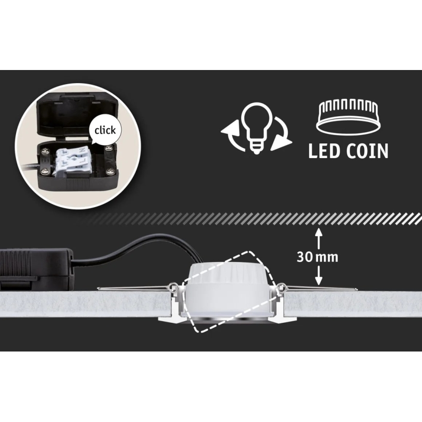 Paulmann 93383 - SET 3xLED/6W IP44 Dimmable bathroom recessed light GIL 230V