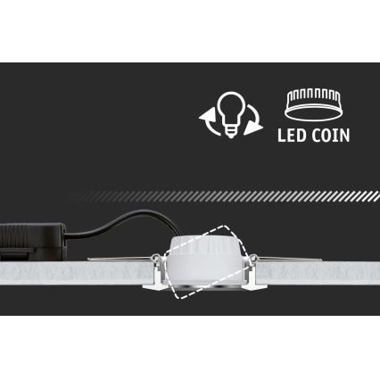 Paulmann 93402 - SET 3xLED/6W IP44 Dimmable bathroom recessed light COLE 230V