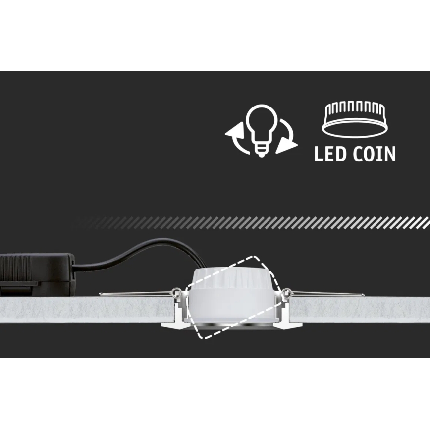 Paulmann 93402 - SET 3xLED/6W IP44 Dimmable bathroom recessed light COLE 230V