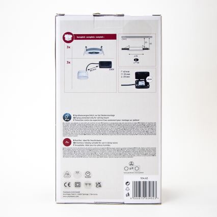 Paulmann 93462 - SET 3xLED/6W IP44 Bathroom recessed light NOVA 230V