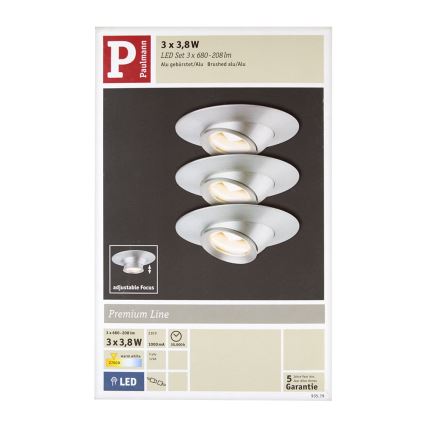 Paulmann 93579 - SET 3xLED suspended ceiling light 3xLED/3,8W/230/12V