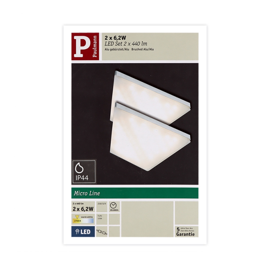 Paulmann 93584 - SET 2xLED/6,2W IP44 Furniture lighting KITE 230V