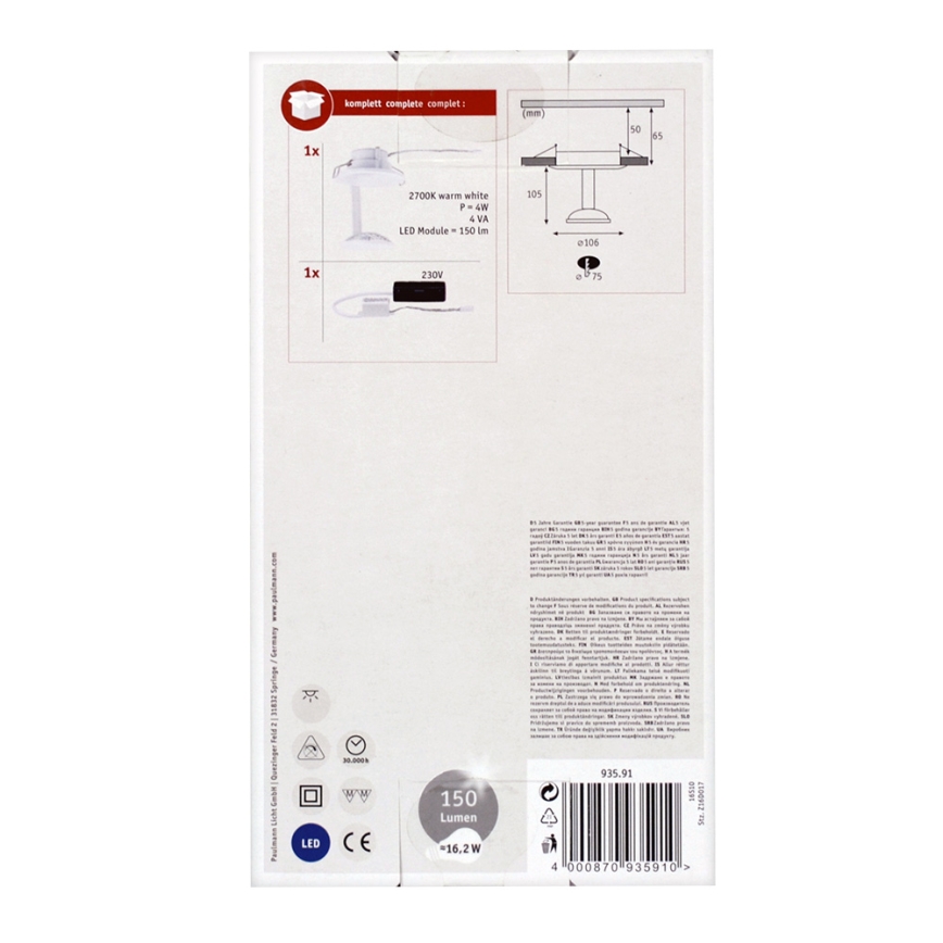 Paulmann 93591 - LED/2,5W Ceiling light GLINT 230V