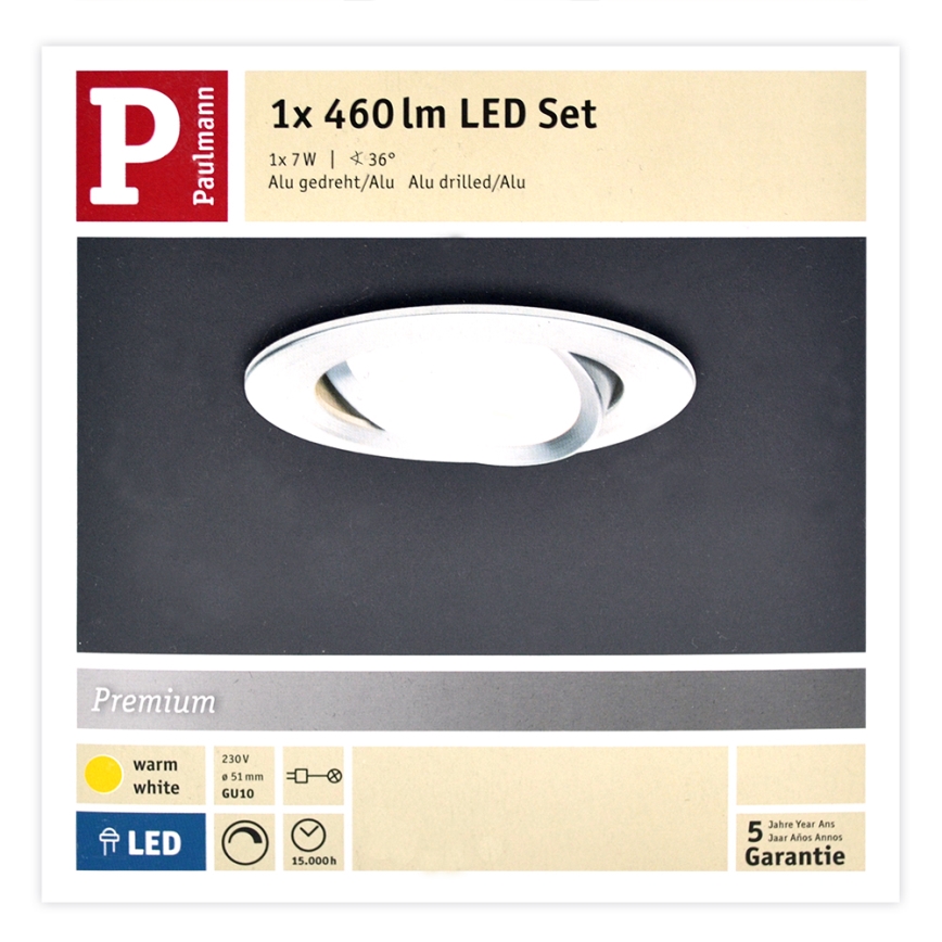 Paulmann 93602 - LED GU10/7W IP23 Dimmable bathroom recessed light NOVA 230V