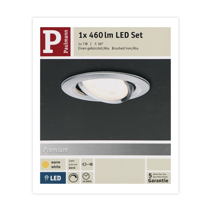 Paulmann 93603 - LED-GU10/7W IP23 Dimmable bathroom recessed light NOVA 230V