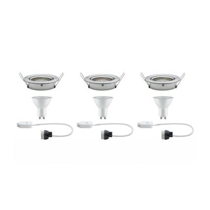Paulmann 93607 - SET 3x LED GU10/7W IP23 Dimmable bathroom light NOVA 230V