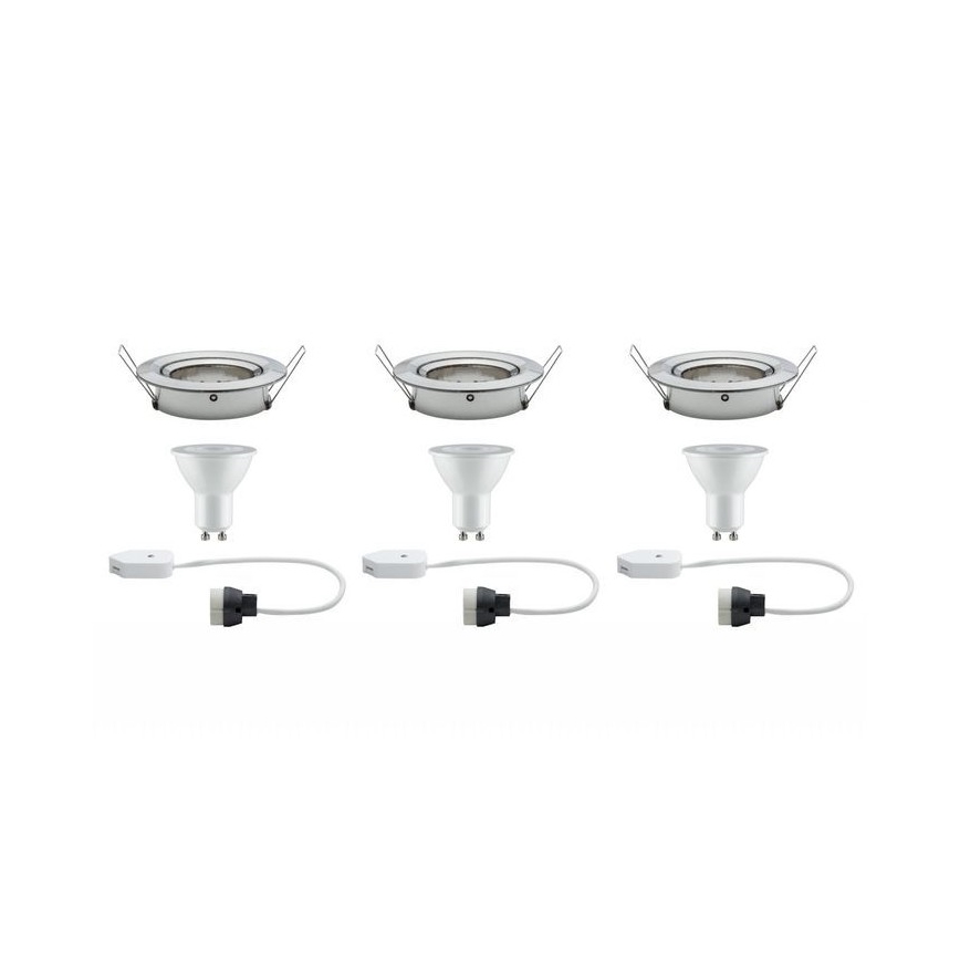Paulmann 93607 - SET 3x LED GU10/7W IP23 Dimmable bathroom light NOVA 230V