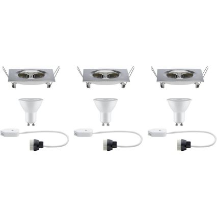 Paulmann 93615 - SET 3x LED/7W IP44 Dimmable bathroom recessed light 230V