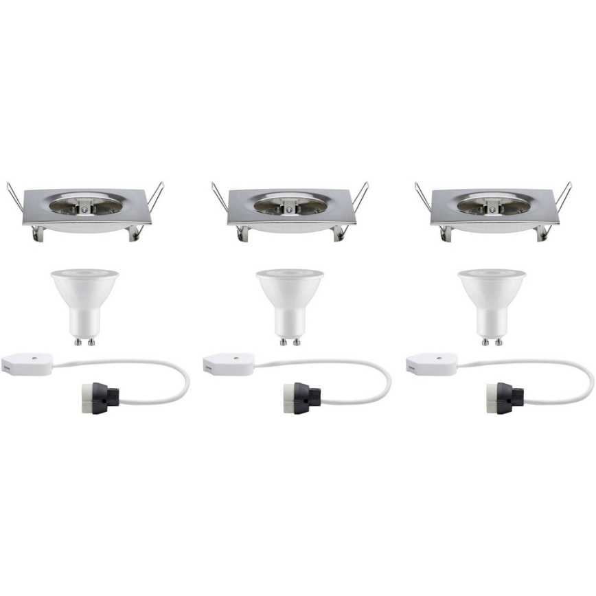 Paulmann 93615 - SET 3x LED/7W IP44 Dimmable bathroom recessed light 230V