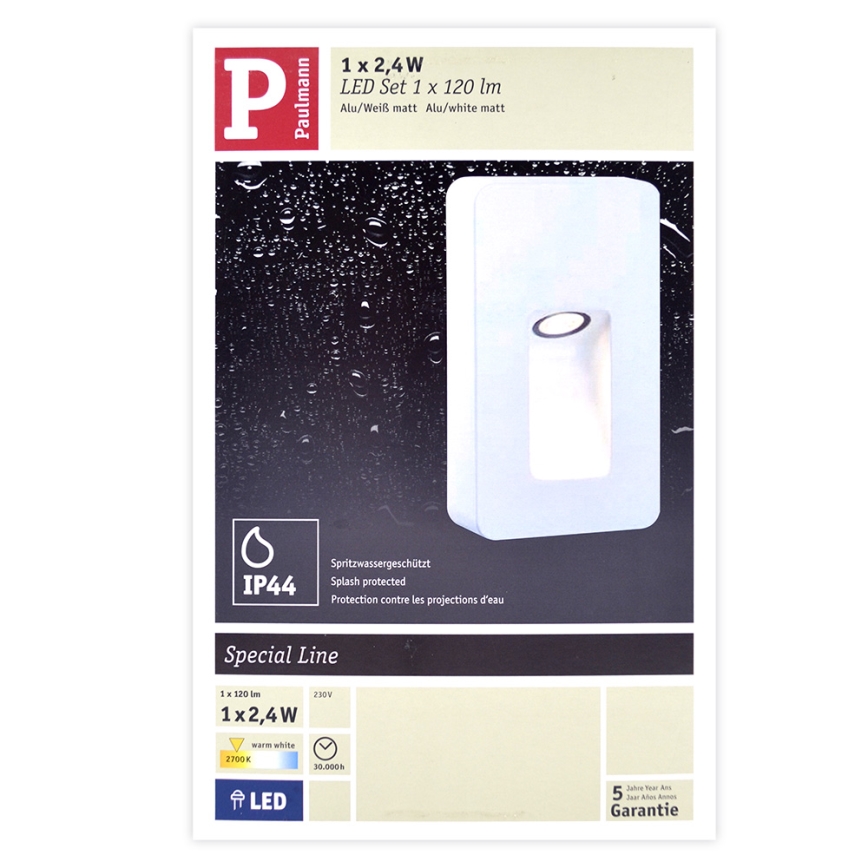 Paulmann 93809 - LED/2,4W IP44 Outdoor wall light SPECIAL LINE 230V