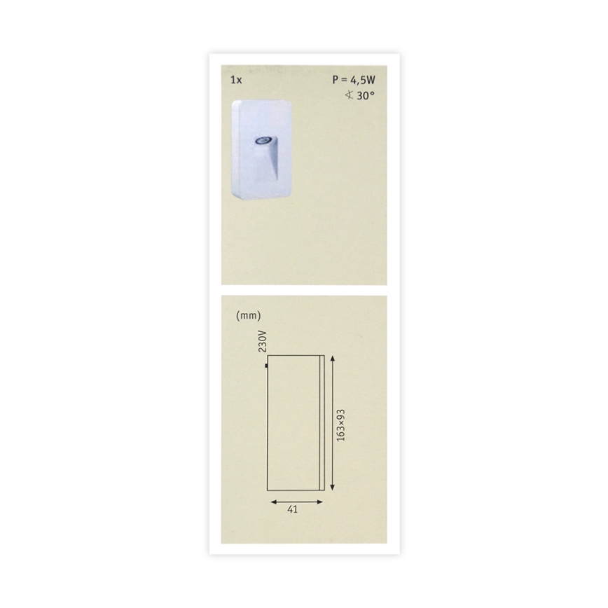 Paulmann 93809 - LED/2,4W IP44 Outdoor wall light SPECIAL LINE 230V