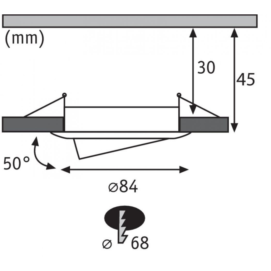 Paulmann 93871 - COIN LED 6W IP23 Dimmable Bathroom Recessed Downlight, 230V
