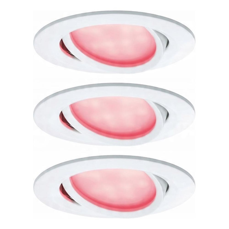 Paulmann 93940 -SET 3x LED RGBW/2W IP23 Dimmable bathroom recessed light 230V