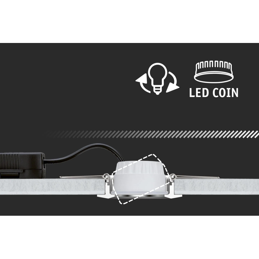 Paulmann 93942 - SET 3xLED/6,8W IP23 Dimmable bathroom recessed light COIN 230V