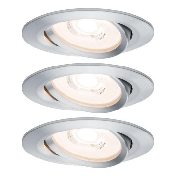 Paulmann 93943 - Set of 3 LED 6.8 W IP23 Dimmable Bathroom Recessed Downlights COIN 230 V
