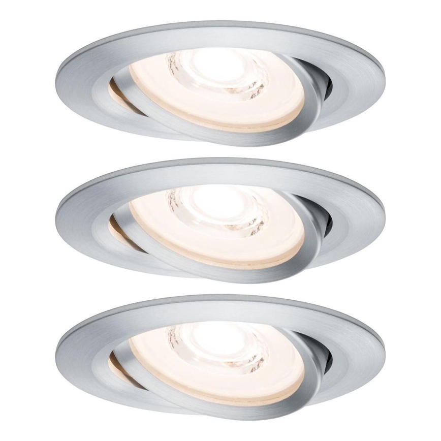 Paulmann 93943 - Set of 3 LED 6.8 W IP23 Dimmable Bathroom Recessed Downlights COIN 230 V