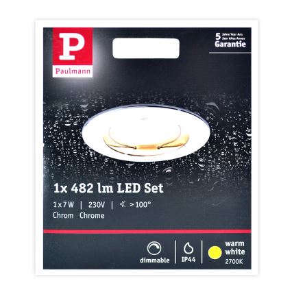 Paulmann 93959 - LED/7W IP44 Dimmable bathroom light COIN 230V
