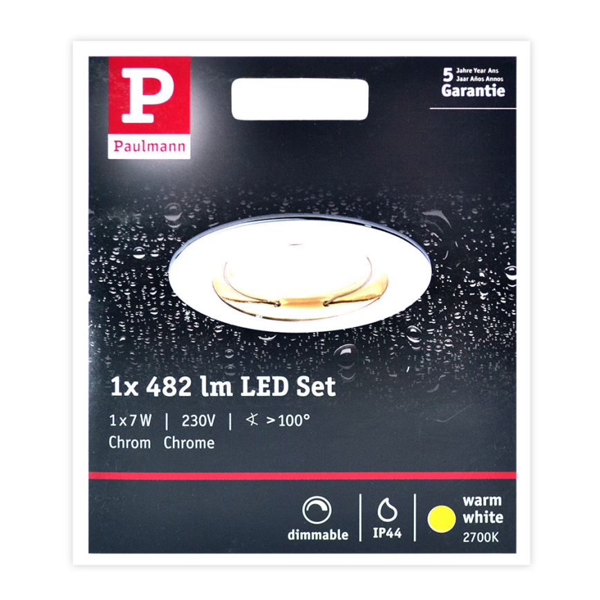 Paulmann 93959 - LED/7W IP44 Dimmable bathroom light COIN 230V