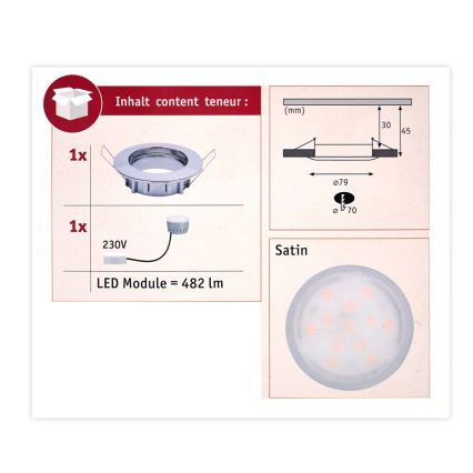 Paulmann 93959 - LED/7W IP44 Dimmable bathroom light COIN 230V