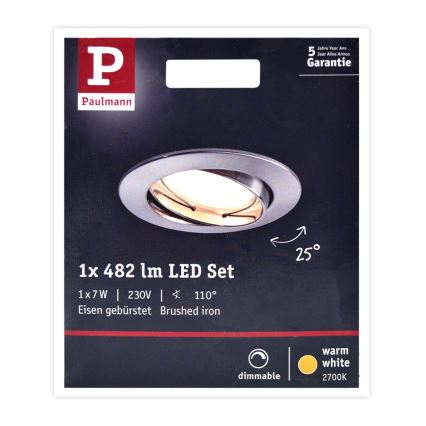 Paulmann 93963 - LED/7W IP23 Bathroom dimmable ceiling light COIN 230V