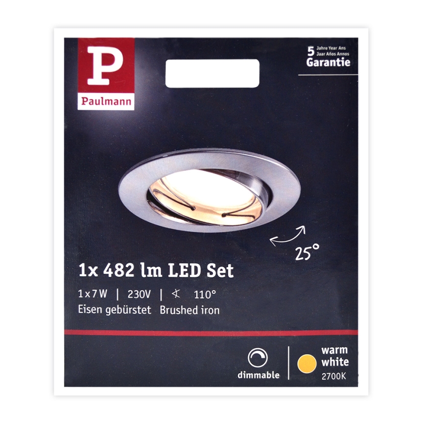 Paulmann 93963 - LED/7W IP23 Bathroom dimmable ceiling light COIN 230V