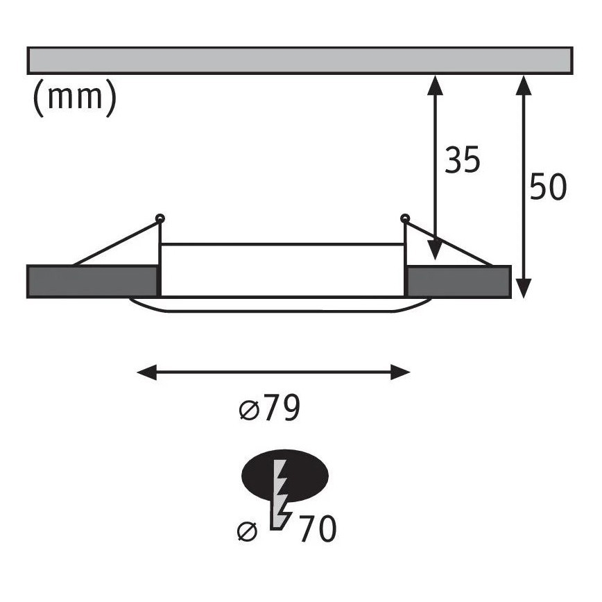 Paulmann 93975 - LED/6,8W IP44 Bathroom recessed light COIN 230V