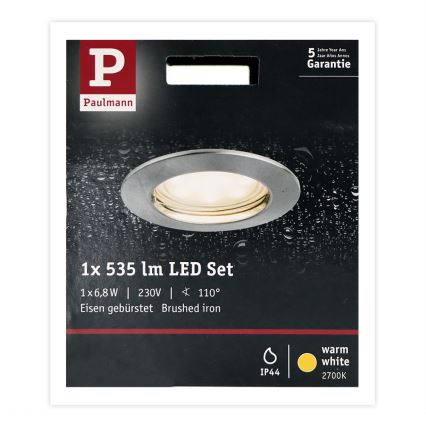 Paulmann 93975 - LED/6,8W IP44 Bathroom recessed light COIN 230V